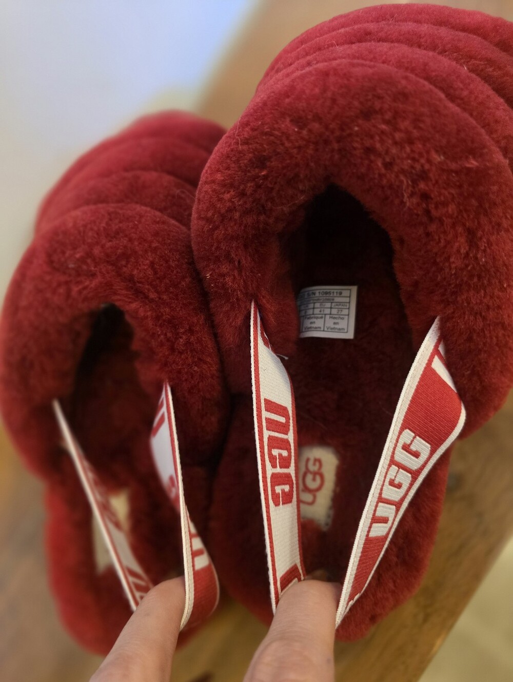 UGG Chunky Red Sling-back Slipper Size 10 - Picture 4 of 6